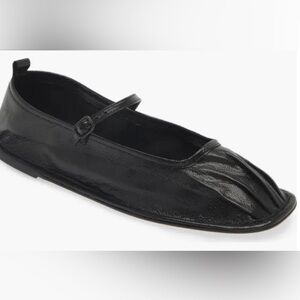 Hereu Dansa Mary Jane Pleated Toe Black Flats 41=11